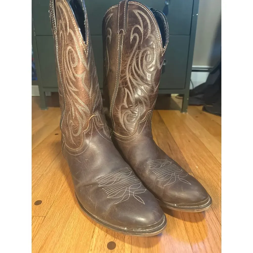 Laredo 5614 Cowboy Boots Mens 11.5 EE Brown Leather Western Made USA